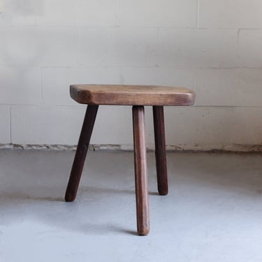 vintage french brutalist tripod stool