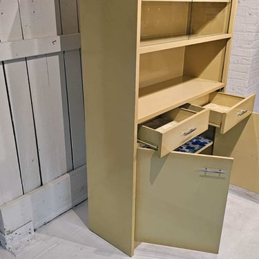 Harvest Gold Metal Enamel Storage Cabinet