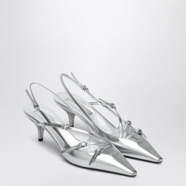 Miu Miu Silver Slingback Pumps With Buckles Women