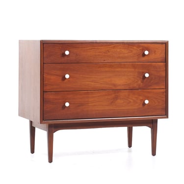 Kipp Stewart for Drexel Declaration Mid Century Walnut 3 Drawer Dresser - mcm 