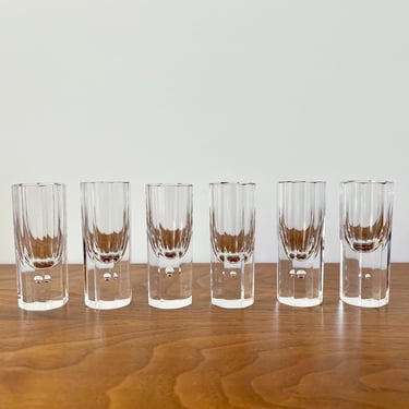 Set of 6 Vintage Kosta of Sweden Drottningholm Shot / Aquavit Glasses - 1 oz - 3 1/8