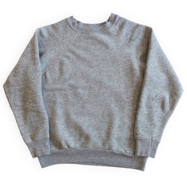 vintage sweatshirt / raglan sweatshirt / 1980s heather grey raglan crew neck blank sweatshirt Small 