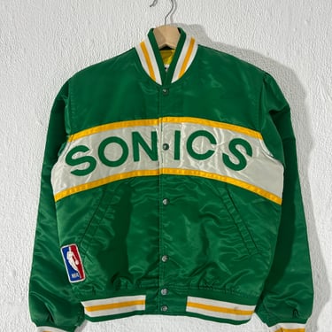 Vintage Seattle Supersonics Green Satin Starter NBA Jacket Size M