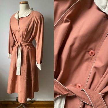 1950s Salmon and Cream Trench Jacket 