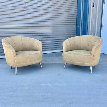 1970s Mid Century Modern Lounge Chairs - a Pair 