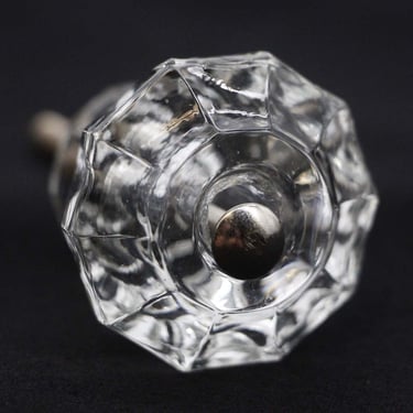 Vintage 1.25 in. Fluted Clear Glass Drawer Cabinet Knob