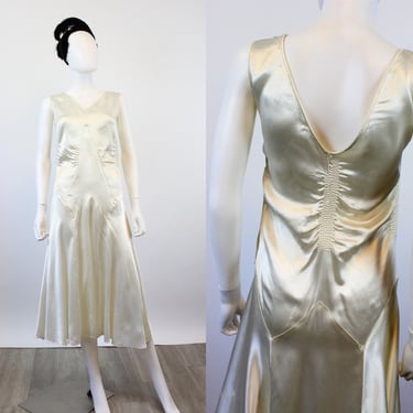 1920s 1930s LIQUID SATIN wedding dress xs small | new spring summer 