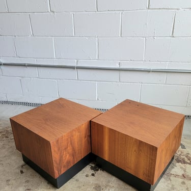 Pair of Mid Century Cube End Tables