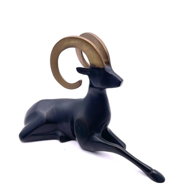 Art Deco Style Brass Ram Sculpture