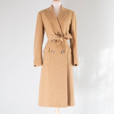 Eternally Chic 1960's Camel Hair Longline Coat / Medium