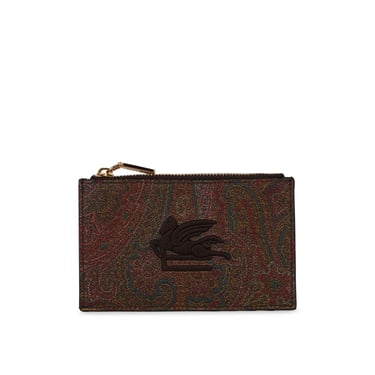 Etro Large 'Arnica' Brown Leather Card Holder Woman