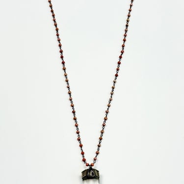 Rebecca Frazier Quartz with Boulder Opal Rhodocrosite Chain Necklace
