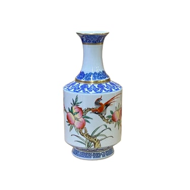 Chinese Oriental Off White Porcelain Graphic Scenery Vase ws2696E 