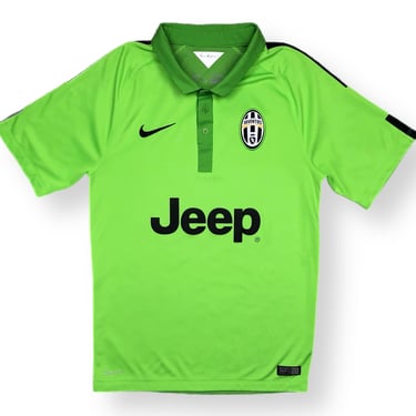 2014 Nike Juventus FC Lime Green Jeep Drifit Authentic Soccer Jersey Size Small/Medium 