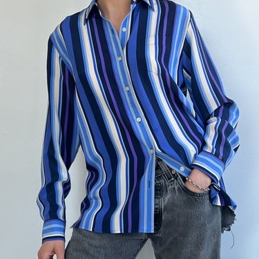 Blues Silk Stripe Shirt (M/L)