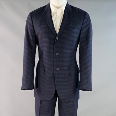 POLO by RALPH LAUREN Size L Regular Navy Grey Checkered Notch Lapel Suit