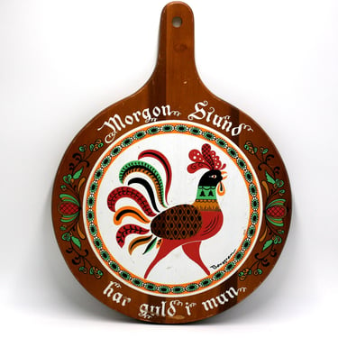 vintage Berggren Rooster Cutting Board 