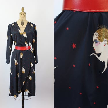 1980s HANAE MORI silk DECO girl dress small medium | new summer 