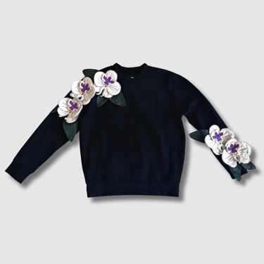 'nightbloom orchids' crewneck sweatshirt