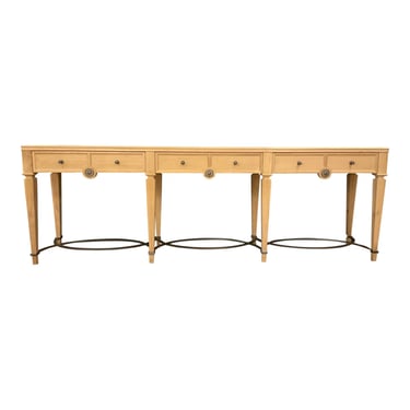 Baker Modern Long Unfinished Wood Palazzo Console Table Long