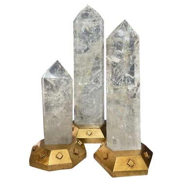 Set of Three Rock Crystal Tower Points, U.S.A. 20th C.