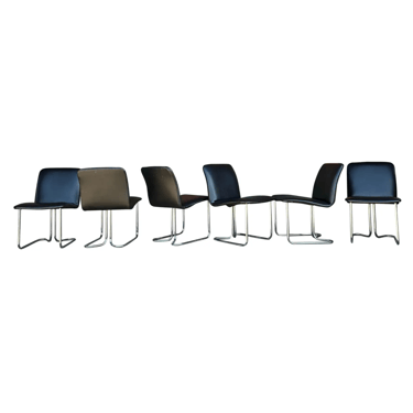 Set of 6 Milo Baughman for Dia Chrome Dining Chairs