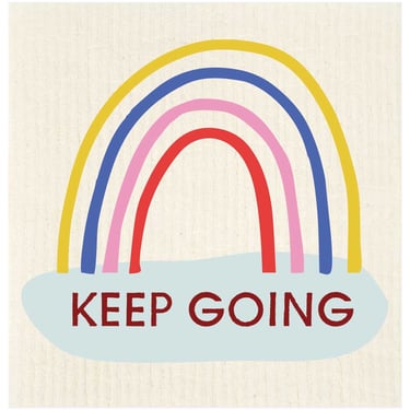 Keep Going Rainbow Swedish Dishcloth