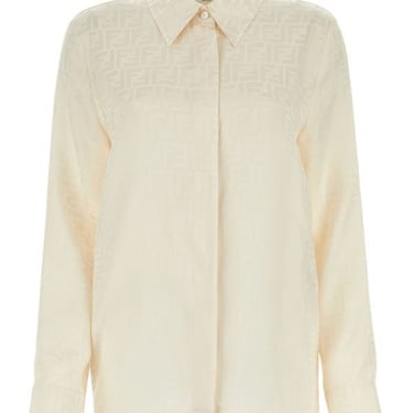 Fendi Woman Ivory Silk Shirt