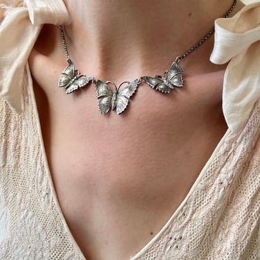 60s Guglielmo Cini Sterling Butterfly Necklace