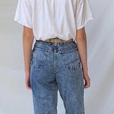 27 acid wash vintage jeans / vintage ultra high waisted straight leg paperbag waist acid stone wash relaxed baggy jeans | Jeans 27 