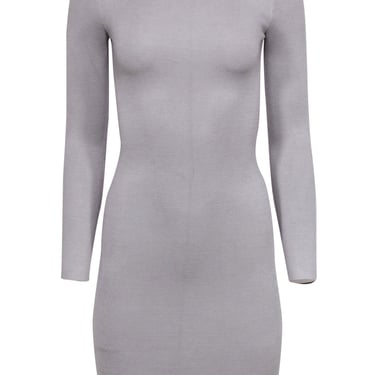 Reiss - Grey Knit Bodycon Dress w/ Chest Cutout Sz 2