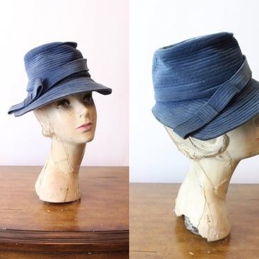 1940s SUNNYCREST velvet CLOCHE hat | new fall 