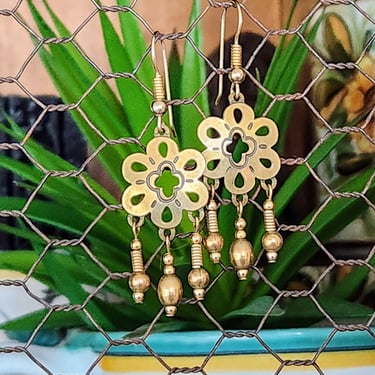 Brass Flower Earrings 