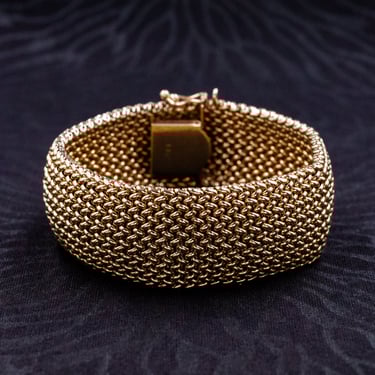 Mid-Century Woven Gold Bracelet