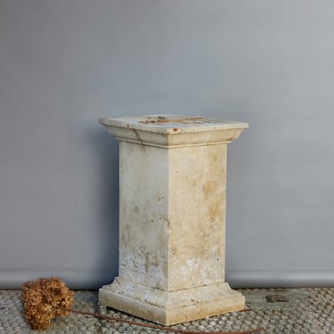 Mid 19th Century French Limestone Grave Pedestal
