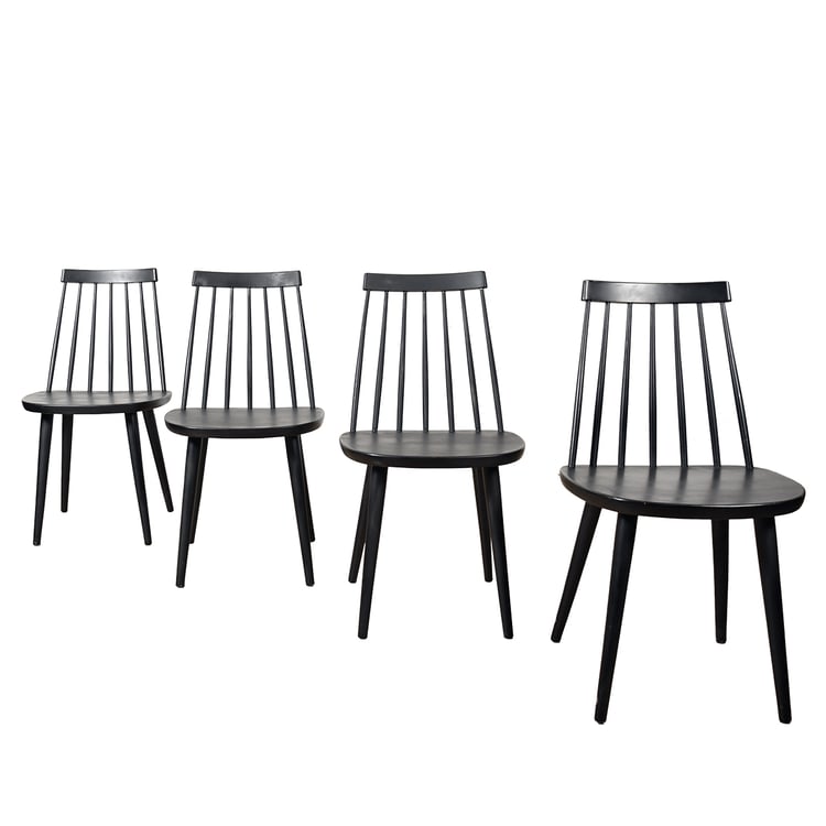 Set of 4 Swedish Accent | Dining Chairs by Yngve Ekström &#8212; The &#8220;Pinnochio&#8221; Chairs made by Hagafors