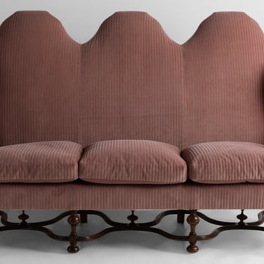 Camelback Sofa in Corduroy Velvet