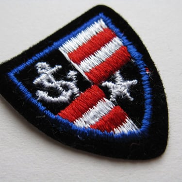 nautical patch vintage sailor shield insignia appliqué anchor flag star military 