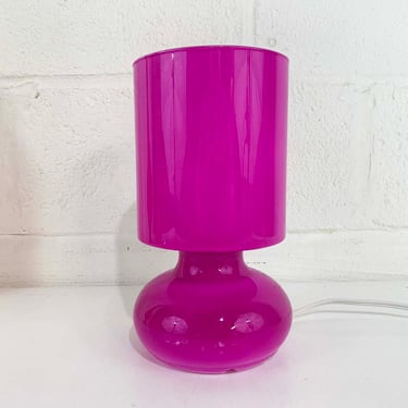 Vintage Barbie Pink Ikea Lykta Glass Mushroom Side Table Lamp Light Lighting 1990s 90s Fuchsia 