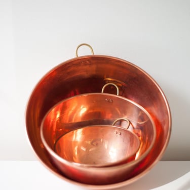 Vintage Copper Bowls Set of 3 