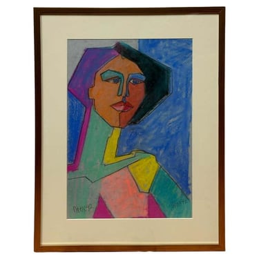 Analytical Cubist Portrait of a Colorful Elegant Woman by Dave Fox