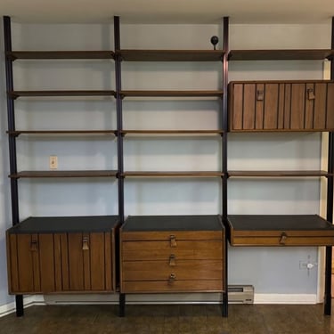 Vintage Modular Shelving Unit with Compression Poles, Omni Style