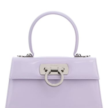 Salvatore Ferragamo Women Lilac Leather Iconic Handbag