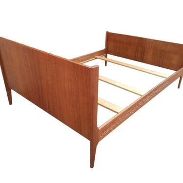 TEAK vintage Danish Modern FULL SIZE Bed by Dyrlund of Denmark Mid Century MCM