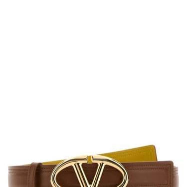 Valentino Garavani Woman Caramel Leather Reversible Belt