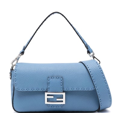 Fendi Women Baguette Selleria Leather Shoulder Bag