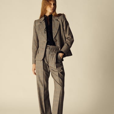 Ysl Plaid Wool Suit