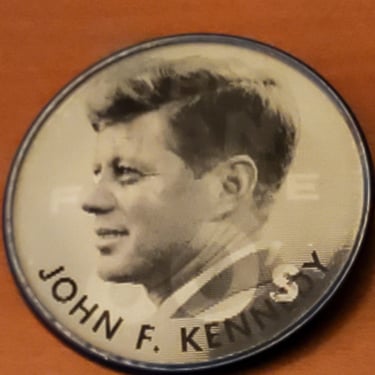 John F Kennedy Campaign Button by Vari Vue 