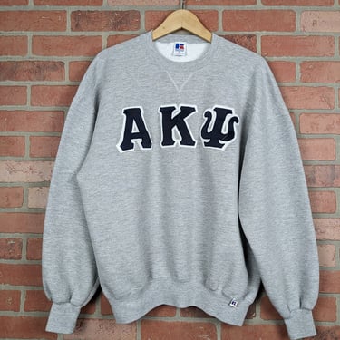 Vintage 90s Embroidered AKU Sorority / Fraternity ORIGINAL Crewneck Sweatshirt - Extra Large 