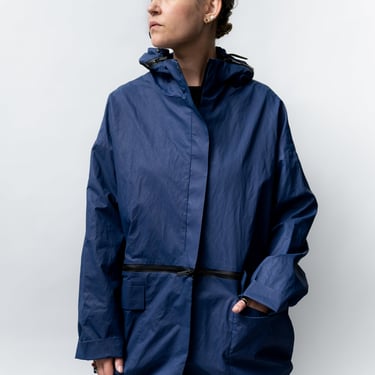 Transformable Length Coated Rain Jacket